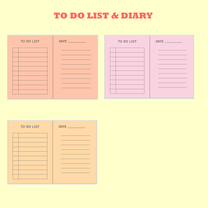 투두리스트 다이어리 굿노트 양식 옐로우