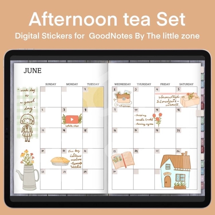 DIGITAL STICKERS Set for Digital Planner, Zinnia App, Goodnotes Planner  Stickers, Pre-cropped Digital Stickers for Goodnotes, BONUS Stickers 
