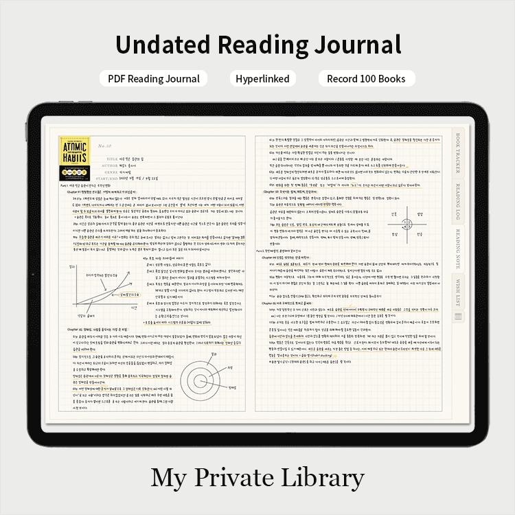 Undated Reading Journal(Record 100 Books) | Webudding