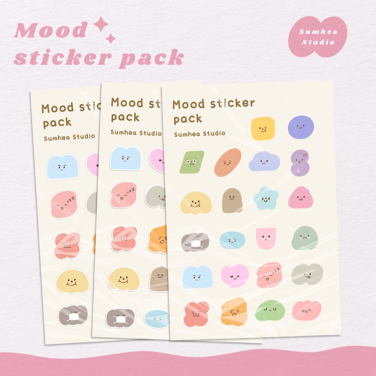 Mood sticker pack - digital stickers